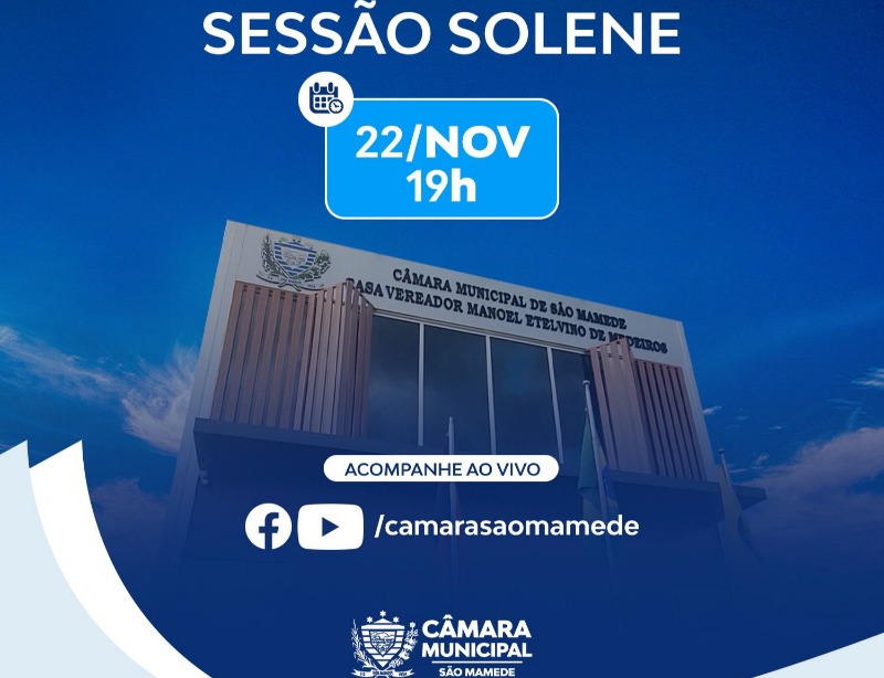 Cmara de So Mamede realiza nesta sexta-feira (22) sesso solene para entrega de ttulos e homenagens