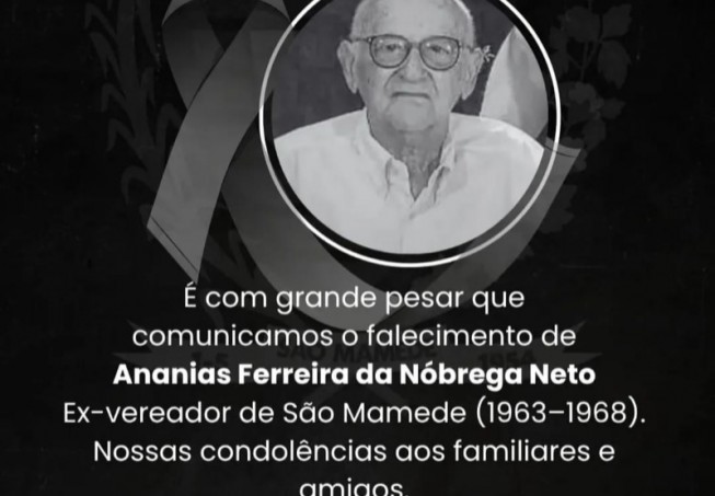 Nota de Pesar pelo falecimento do ex-vereador Ananias Ferreira da N�brega Neto