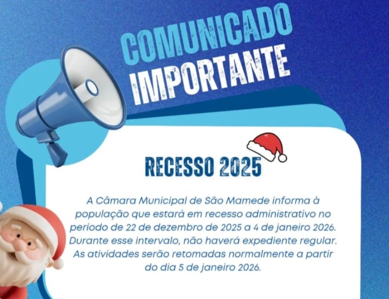 Comunicado sobre o recesso administrativo de fim de ano